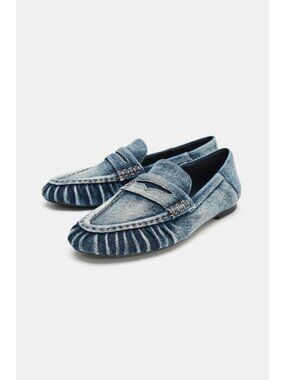 ZARA DENIM EFFECT LOAFERS